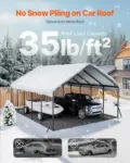 VEVOR Heavy Duty Metal Carport, 20 x 24 ft Outdoor Carport with Sturdy Frame & Roof, Car Garage Shade with Removable Sidewalls, Multi-Use Car Shelter for Pickup, Boat, Trucks & Tractors