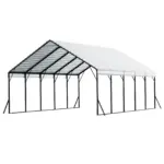 VEVOR Heavy Duty Metal Carport, 20 x 24 ft Outdoor Carport with Sturdy Frame & Roof, Car Garage Shade with Removable Sidewalls, Multi-Use Car Shelter for Pickup, Boat, Trucks & Tractors