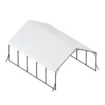 VEVOR Heavy Duty Metal Carport, 20 x 24 ft Outdoor Carport with Sturdy Frame & Roof, Car Garage Shade with Removable Sidewalls, Multi-Use Car Shelter for Pickup, Boat, Trucks & Tractors