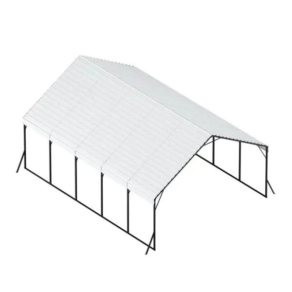 VEVOR Heavy Duty Metal Carport, 20 x 24 ft Outdoor Carport with Sturdy Frame & Roof, Car Garage Shade with Removable Sidewalls, Multi-Use Car Shelter for Pickup, Boat, Trucks & Tractors