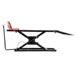 VEVOR Motorcycle Lift Table, 1500lbs Weight Capacity, Pneumatic Motorcycle Jack, 8.6-31 in Height Range, Heavy Duty Bike Repair Stand with Removable Workbench, Repair Platform for ATVs, Dirt Bike