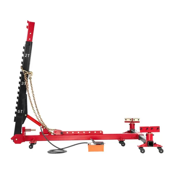 VEVOR Auto Body Frame Puller Straightener, 6T Tension Car Body Repair Equipment with 6000PSI Hydraulic Foot Pump & Swivel Post, Includes 16 Straightening Tools, for Auto Repair Shop, Sedan SUV Pickup