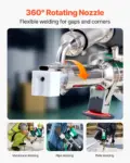 VEVOR Handheld Plastic Welding Extruder, 800W Hitachi Motor Extrusion Welding Gun - 0.79 in Weld Width & 360 Nozzle, Dual Heating System PP PE PVC HDPE Extrusion Welder for Membrane Pipe Plate