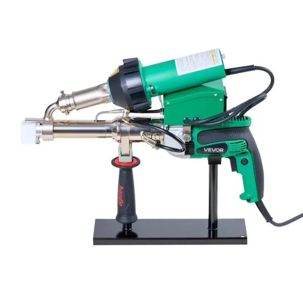 VEVOR Handheld Plastic Welding Extruder, 800W Hitachi Motor Extrusion Welding Gun - 0.79 in Weld Width & 360 Nozzle, Dual Heating System PP PE PVC HDPE Extrusion Welder for Membrane Pipe Plate