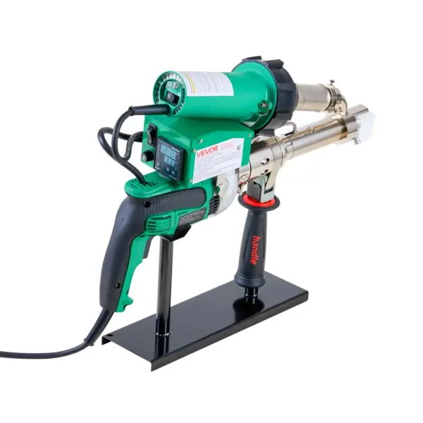 VEVOR Handheld Plastic Welding Extruder, 800W Hitachi Motor Extrusion Welding Gun - 0.79 in Weld Width & 360 Nozzle, Dual Heating System PP PE PVC HDPE Extrusion Welder for Membrane Pipe Plate