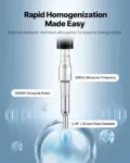 VEVOR 2 in 1 Ultrasonic Homogenizer, 2000W Power, 20KHz Frequency, 0.79 inch Titanium Alloy Probe, Continuous, Timer and Pulse Three Modes, Noise Reduction, Sonicator Processor Cell Disruptor Mixer
