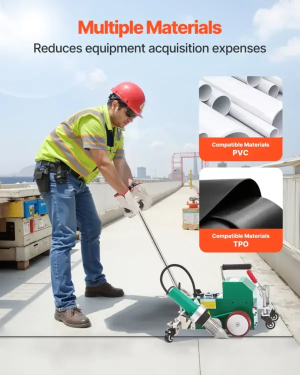 VEVOR Roofing Hot Air Welder, 3400W 220V High Power Plastic PVC TPO Welding Machine - 1.57in Welding Width, 0.04-0.08 in Thickness, 68 -1202 Heat Roofing Welding Tool, for Waterproofing Advertising