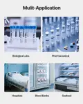 VEVOR Ultra Low Temperature Freezer, 28 L, 40 to 123 Adjustable Temp Range, with Rollers and Digital Display, 304 Stainless Steel Liner, Low Temperature Lab Freezer for Laboratory Samples Storage