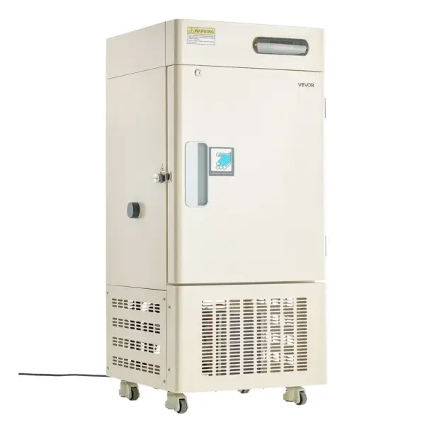 VEVOR Ultra Low Temperature Freezer, 28 L, 40 to 123 Adjustable Temp Range, with Rollers and Digital Display, 304 Stainless Steel Liner, Low Temperature Lab Freezer for Laboratory Samples Storage