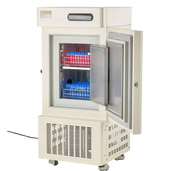 VEVOR Ultra Low Temperature Freezer, 28 L, 40 to 123 Adjustable Temp Range, with Rollers and Digital Display, 304 Stainless Steel Liner, Low Temperature Lab Freezer for Laboratory Samples Storage
