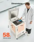 VEVOR Ultra Low Temperature Freezer, 58 L, 40 to 123 Adjustable Temp Range, with Rollers and Digital Display, 304 Stainless Steel Liner, Low Temperature Lab Freezer for Laboratory Samples Storage