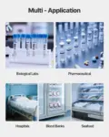 VEVOR Ultra Low Temperature Freezer, 58 L, 40 to 123 Adjustable Temp Range, with Rollers and Digital Display, 304 Stainless Steel Liner, Low Temperature Lab Freezer for Laboratory Samples Storage