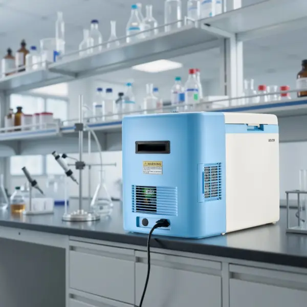 VEVOR Ultra Low Temperature Freezer, 25 L, 40 to 123 Adjustable Temp Range, with Digital Display, 304 Stainless Steel Liner, Portable Low Temperature Lab Freezer for Laboratory Samples Storage