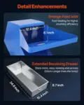 VEVOR Plastic Shredder Crusher, 7.5HP/5.5KW Plastic Bottle Grinder Granulator, 200-300kg/h Capacity Pulverizer Recycling Machine with Wheels, SDK-11 Blade & 8mm Mesh for PVC PTFE (220V 60Hz 3-Phase)