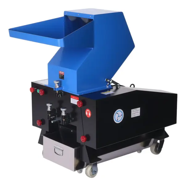 VEVOR Plastic Shredder Crusher, 7.5HP/5.5KW Plastic Bottle Grinder Granulator, 200-300kg/h Capacity Pulverizer Recycling Machine with Wheels, SDK-11 Blade & 8mm Mesh for PVC PTFE (220V 60Hz 3-Phase)