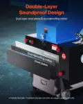 VEVOR Plastic Shredder Crusher, 5.5HP/4.0KW Plastic Bottle Grinder Granulator, 150-200kg/h Capacity Pulverizer Recycling Machine with Wheels, SDK-11 Blade & 8mm Mesh for PVC PTFE (220V 60Hz 3-Phase)