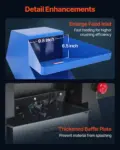 VEVOR Plastic Shredder Crusher, 5.5HP/4.0KW Plastic Bottle Grinder Granulator, 150-200kg/h Capacity Pulverizer Recycling Machine with Wheels, SDK-11 Blade & 8mm Mesh for PVC PTFE (220V 60Hz 3-Phase)