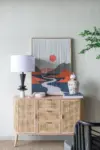 D15x26.7' Black Aluminum Table Lamp with Two Varying Disc Accents and White Shade(Lamp Shade Assembly Required)
