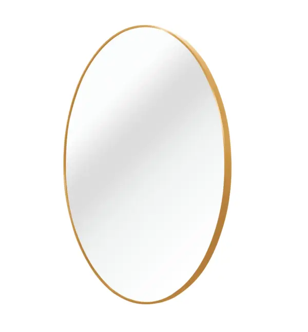 36 Inch Gold Metal Framed Round Bathrrom Mirror for Wall.