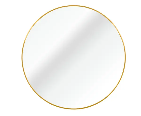 36 Inch Gold Metal Framed Round Bathrrom Mirror for Wall.