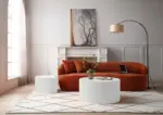 White Nesting table set of 2, Handcraft Relief MDF Coffee Table for Living Room/Office/Leisure Area
