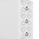 End Table with 3 Drawers, Corner Table with 2 Open Shelves, Tall Side Table for Bedroom and Corner, White,Expect Arrival Date (2025/5/27)
