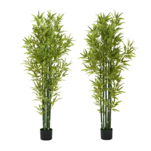 72' Artificial Bamboo With Pot, Set of 2