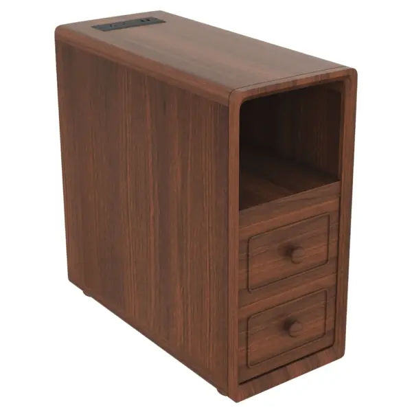 End Table with Drawers, Corner Table with Open Shelves, Tall Side Table for Bedroom and Corner(Expect Arrival Date 2025/4/16)