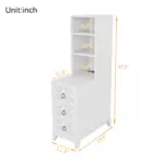 End Table with 3 Drawers, Corner Table with 2 Open Shelves, Tall Side Table for Bedroom and Corner, White,Expect Arrival Date (2025/5/27)