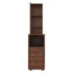 End Table with Drawers, Corner Table with Open Shelves, Tall Side Table for Bedroom and Corner(Expect Arrival Date 2025/4/16)