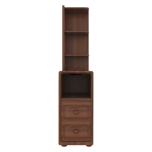 End Table with Drawers, Corner Table with Open Shelves, Tall Side Table for Bedroom and Corner(Expect Arrival Date 2025/4/16)