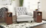 End Table with Drawers, Corner Table with Open Shelves, Tall Side Table for Bedroom and Corner(Expect Arrival Date 2025/4/16)