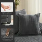 114' Sleeper Sofa,U Shaped Sofa , Pull Out Bed,Convertible Oversize 2 in 1 Sleeper Sofa, Living Room,Upholstery Sofa Bed,Adjustable Sleeper Sofa,Corduroy,Dark Gray
