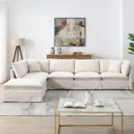 125.5'' Modular Sectional Sofa with Movable Ottoman,6-seat L pholstered Indoor Furniture, Wide Seat ,Free Combination, Oversized Chenille Sofa for Living Room & Apartment,2 Colors