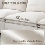 125.5'' Modular Sectional Sofa with Movable Ottoman,6-seat L pholstered Indoor Furniture, Wide Seat ,Free Combination, Oversized Chenille Sofa for Living Room & Apartment,2 Colors