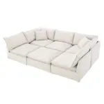 125.5'' Modular Sectional Sofa with Movable Ottoman,6-seat L pholstered Indoor Furniture, Wide Seat ,Free Combination, Oversized Chenille Sofa for Living Room & Apartment,2 Colors