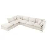 125.5'' Modular Sectional Sofa with Movable Ottoman,6-seat L pholstered Indoor Furniture, Wide Seat ,Free Combination, Oversized Chenille Sofa for Living Room & Apartment,2 Colors
