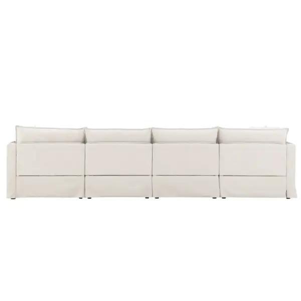 125.5'' Modular Sectional Sofa with Movable Ottoman,6-seat L pholstered Indoor Furniture, Wide Seat ,Free Combination, Oversized Chenille Sofa for Living Room & Apartment,2 Colors