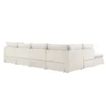 125.5'' Modular Sectional Sofa with Movable Ottoman,6-seat L pholstered Indoor Furniture, Wide Seat ,Free Combination, Oversized Chenille Sofa for Living Room & Apartment,2 Colors