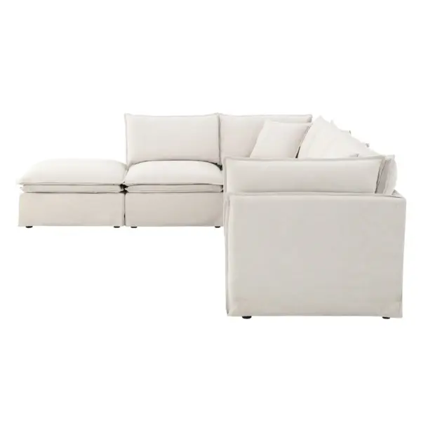 125.5'' Modular Sectional Sofa with Movable Ottoman,6-seat L pholstered Indoor Furniture, Wide Seat ,Free Combination, Oversized Chenille Sofa for Living Room & Apartment,2 Colors
