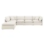 125.5'' Modular Sectional Sofa with Movable Ottoman,6-seat L pholstered Indoor Furniture, Wide Seat ,Free Combination, Oversized Chenille Sofa for Living Room & Apartment,2 Colors