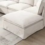 125.5'' Modular Sectional Sofa with Movable Ottoman,6-seat L pholstered Indoor Furniture, Wide Seat ,Free Combination, Oversized Chenille Sofa for Living Room & Apartment,2 Colors