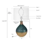 D16x28.5' Glass Table Lamp