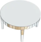 Dazzling Sliver Round Coffee Table with Starburst Mirror Mosaic Design, Glass Top for Living Room, Luxury Sofa Center Table, Modern Home Decor (31.5'' W * 31.5'' D * 18''H)