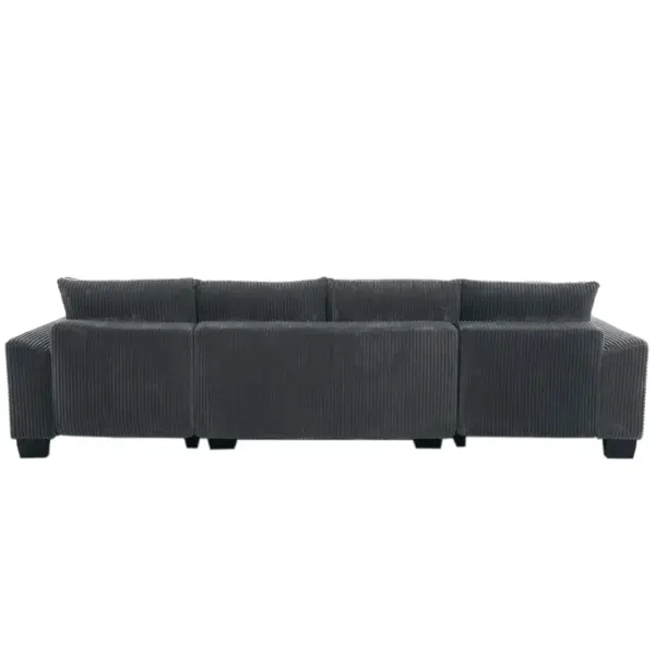 114' Sleeper Sofa,U Shaped Sofa , Pull Out Bed,Convertible Oversize 2 in 1 Sleeper Sofa, Living Room,Upholstery Sofa Bed,Adjustable Sleeper Sofa,Corduroy,Dark Gray