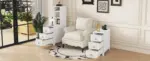 End Table with 3 Drawers, Corner Table with 2 Open Shelves, Tall Side Table for Bedroom and Corner, White,Expect Arrival Date (2025/5/27)
