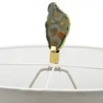 D15x29.5' Verdant Agate-Slice Table Lamp w/ Marble Base