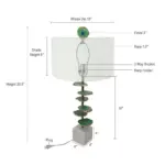D15x29.5' Verdant Agate-Slice Table Lamp w/ Marble Base