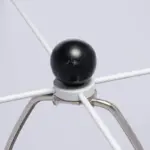 D15x26.7' Black Aluminum Table Lamp with Two Varying Disc Accents and White Shade(Lamp Shade Assembly Required)