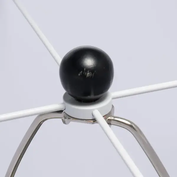 D15x26.7' Black Aluminum Table Lamp with Two Varying Disc Accents and White Shade(Lamp Shade Assembly Required)